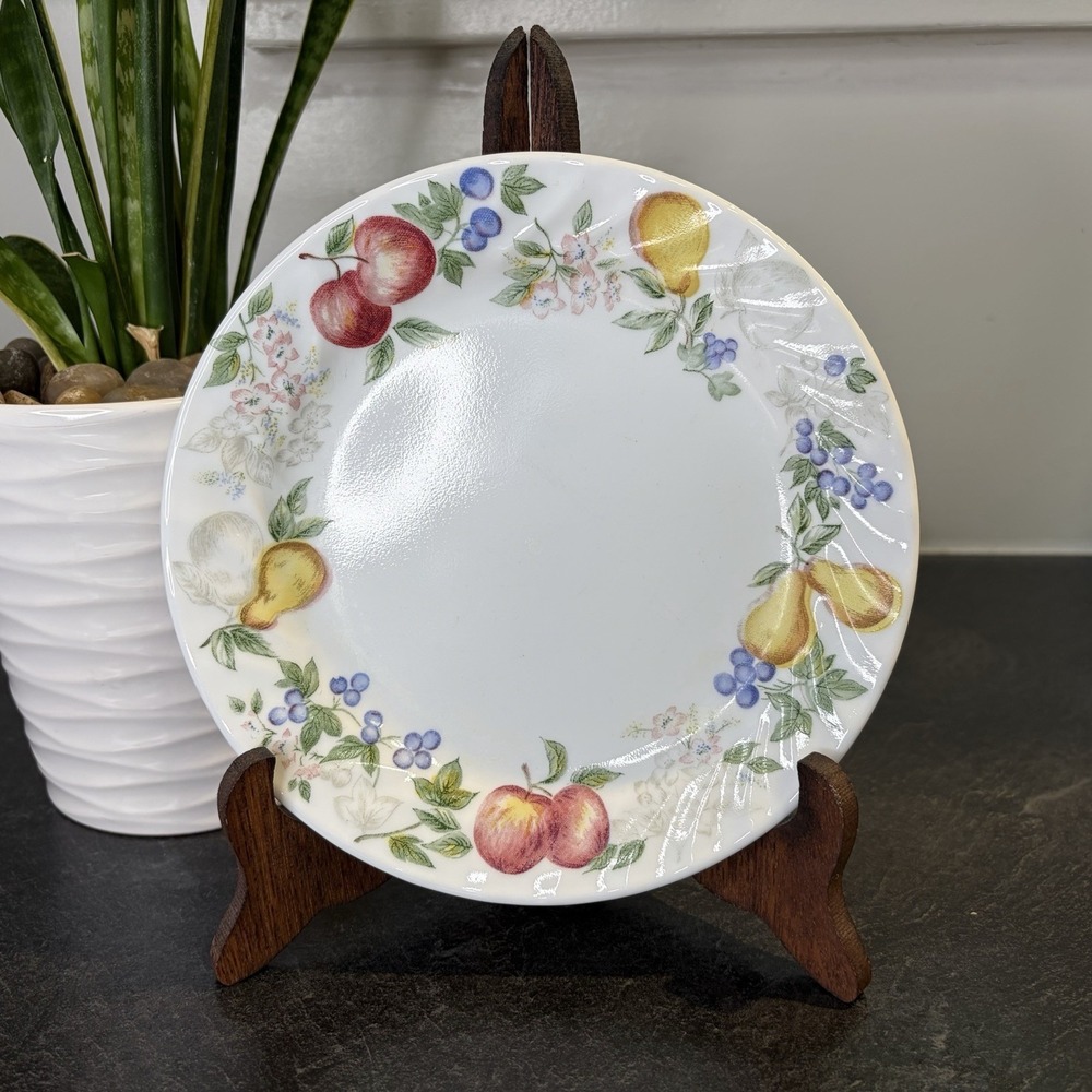 Set of 4 Corelle Corning Chutney 7 1/8" Salad Dessert Swirl Plates Cottagecore
